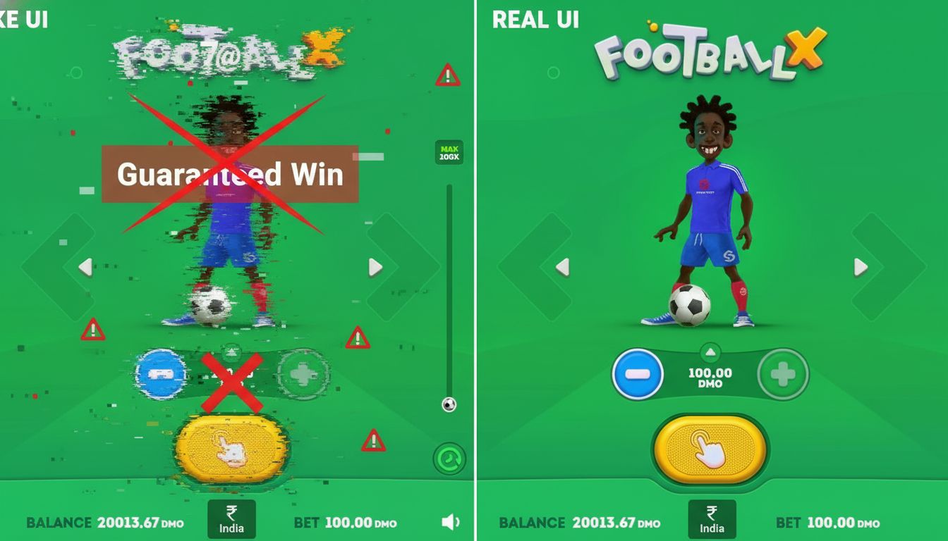 Contrast between legitimate and fake casino interfaces to spot copies